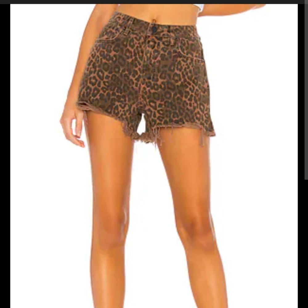Alexander Wang X Denim Leopard Shorts